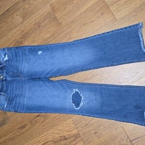 Used Maurices Distressed Flare Jeans in Blue
